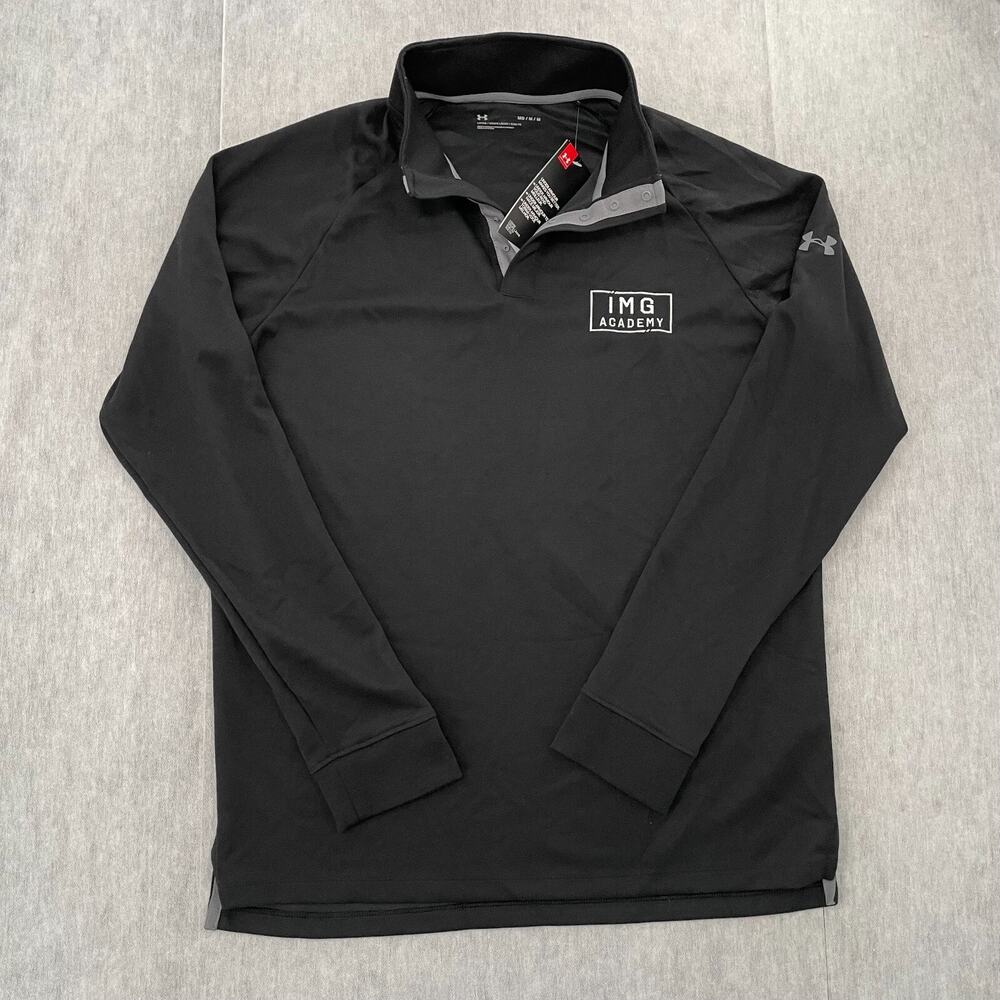 Under Armour Sweater Adult Medium Black Pullover Snap Button IMG Academy Men NEW